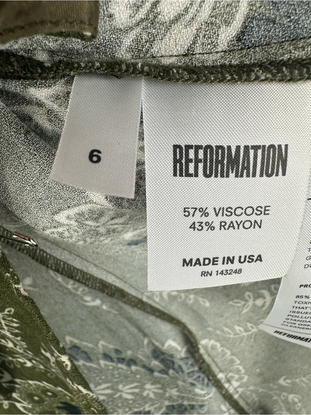 Reformation Dark Green Paisley Tie-Front Maxi Dress - Picture 8 of 11